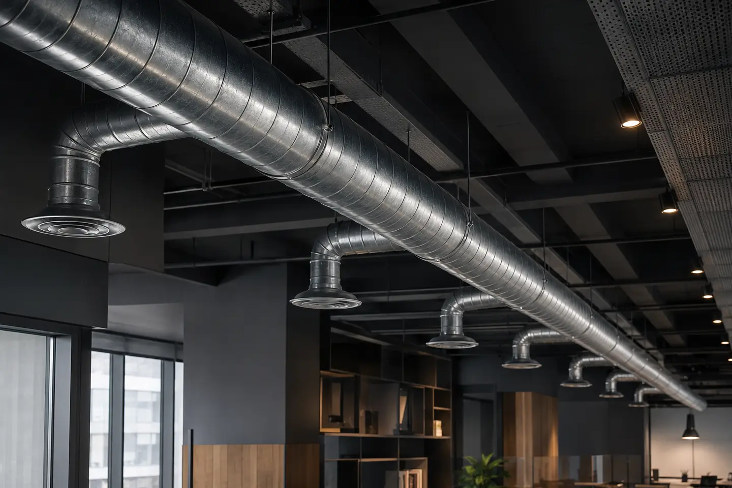 Rede de dutos circulares aplicada à distribuição de ar em sistema HVAC comercial